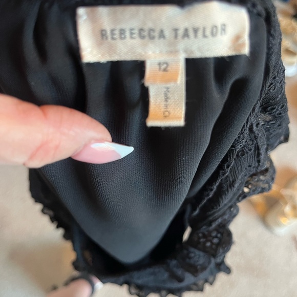 Rebecca Taylor Open Shoulder black lace top - Picture 6 of 6